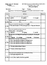 Đề thi giao lưu môn Tiếng Việt Lớp 1 (Kết nối tri thức với cuộc sống) - Năm học 2021 - 2022